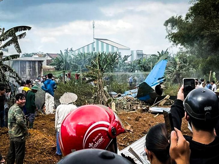 Chiếc Su-22 rơi xuống xã Điện Nam Trung, thị xã Điện Bàn, tỉnh Quảng Nam trưa 9-1