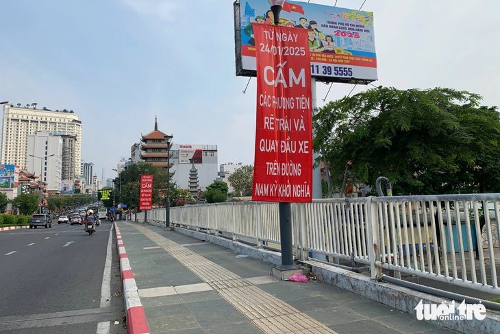 Cấm rẽ trái, dừng đậu trên đường Nam Kỳ Khởi Nghĩa để đảm bảo an toàn giao thông - Ảnh 1.